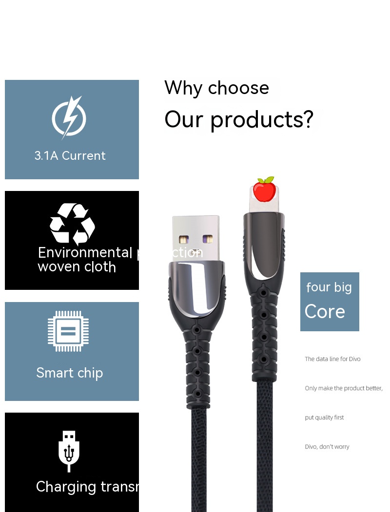 Illuminated data cable